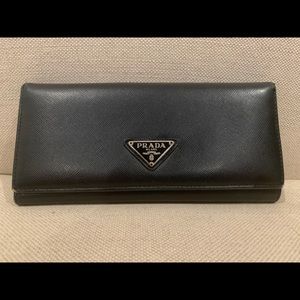 Prada Milano Logos Trifold Wallet